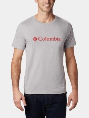 Columbia CSC Basic Logo Short Sleeve Shirt férfi rövid ujjú póló szürke színben 1