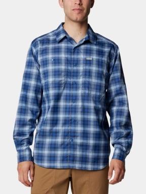 Columbia Silver Ridge Utility Lite Plaid Long Sleeve Shirt férfi túraing kék színben 1