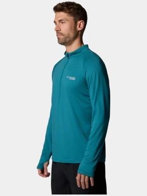 Columbia M Endless Trail 1/2 Zip Mesh Long Sleeve férfi hosszú ujjú sport póló zöld színben 3