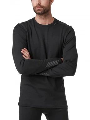 Helly Hansen Lifa Merino Midweight Crew férfi aláöltöző felső fekete színben 1