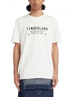 Timberland Ss Roc Linear Brand Carrier Tee Regular férfi rövid ujjú póló fehér színben 1