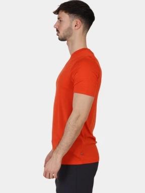 Fjallraven Abisko Wool SS M férfi rövid ujjú sport póló narancssárga színben 3