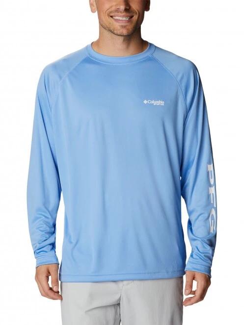Columbia Terminal Tackle LS Shirt férfi hosszú ujjú sport póló világoskék színben 2