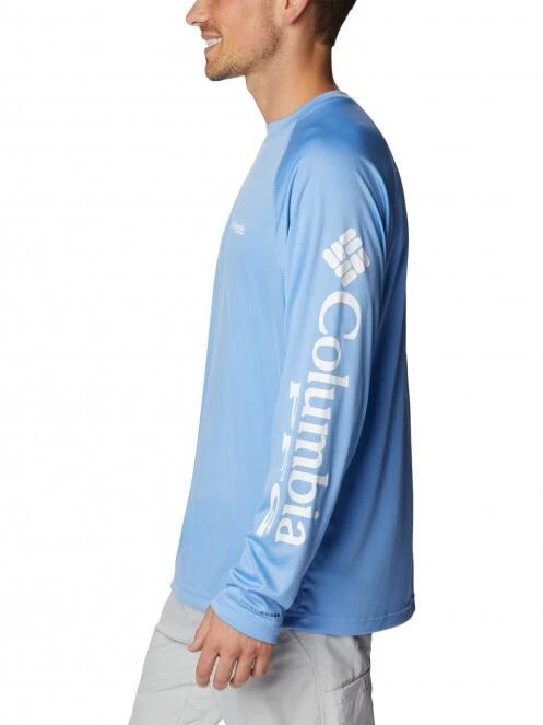 Columbia Terminal Tackle LS Shirt férfi hosszú ujjú sport póló világoskék színben 3