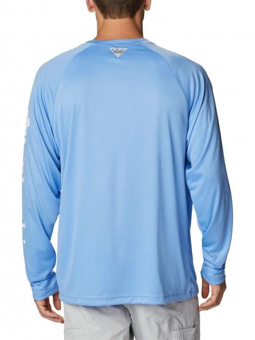 Columbia Terminal Tackle LS Shirt férfi hosszú ujjú sport póló világoskék színben 4