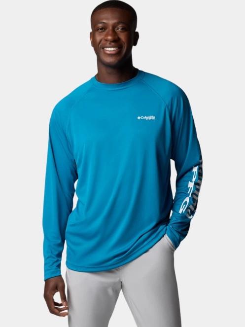 Columbia Terminal Tackle LS Shirt férfi hosszú ujjú sport póló kék színben 2