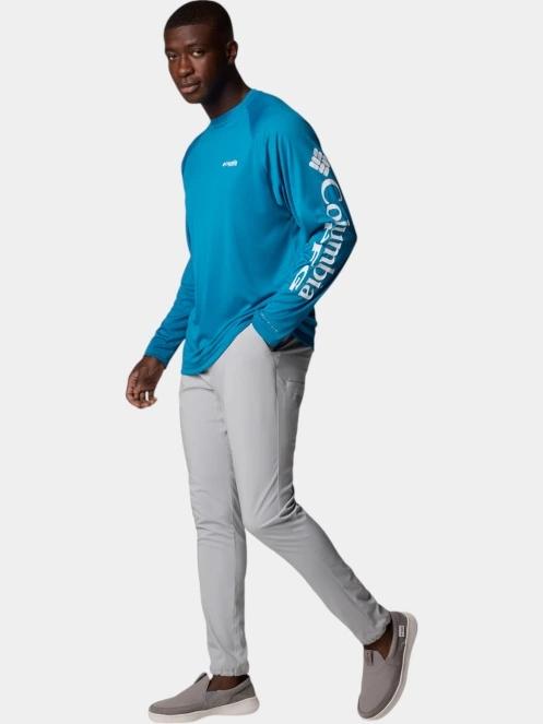 Columbia Terminal Tackle LS Shirt férfi hosszú ujjú sport póló kék színben 5