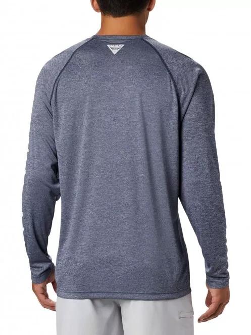 Columbia Terminal Tackle Heather LS Shirt férfi hosszú ujjú sport póló kék színben 3