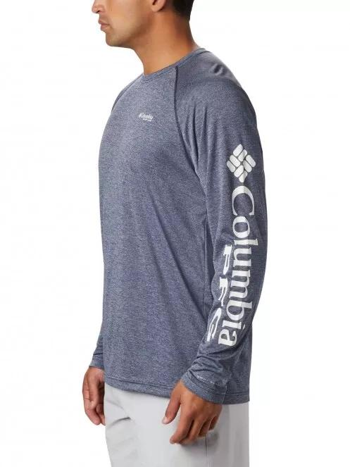 Columbia Terminal Tackle Heather LS Shirt férfi hosszú ujjú sport póló kék színben 4