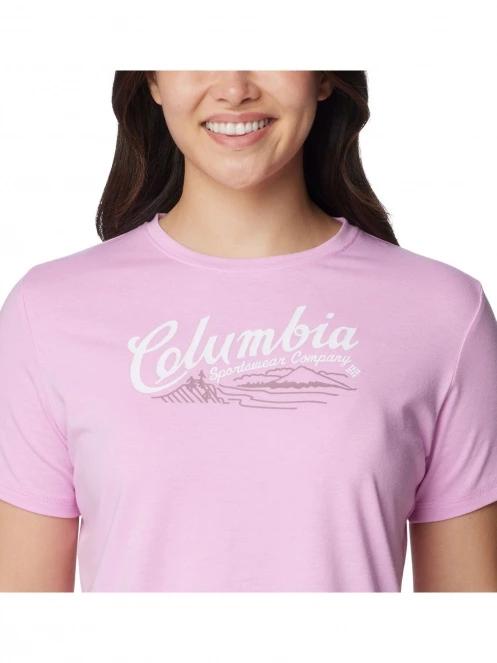 Columbia Sun Trek Short Sleeve Graphic Tee női rövid ujjú póló rózsaszín színben 6