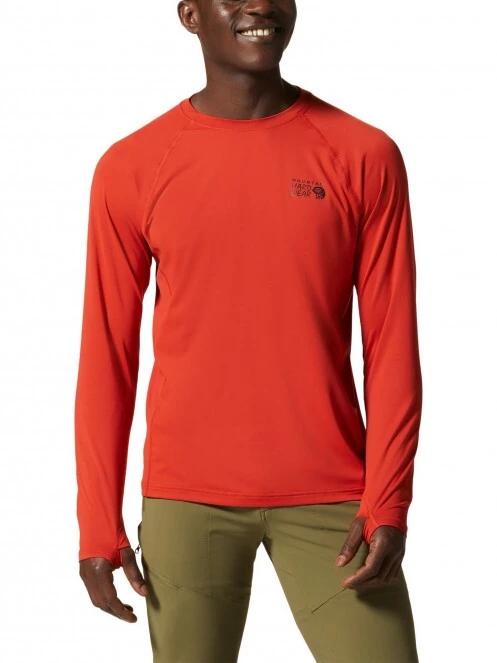 Mountain Hardwear Crater Lake Long Sleeve Crew férfi hosszú ujjú sport póló piros színben 2