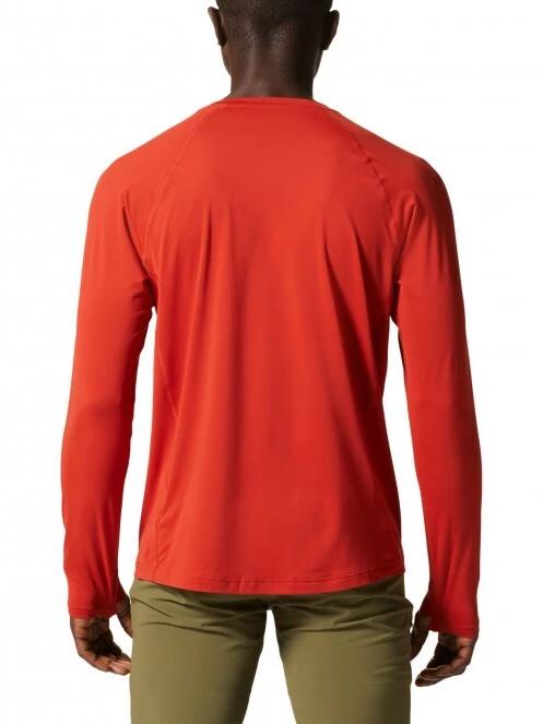 Mountain Hardwear Crater Lake Long Sleeve Crew férfi hosszú ujjú sport póló piros színben 4
