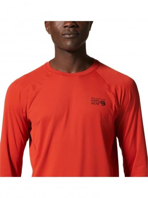 Mountain Hardwear Crater Lake Long Sleeve Crew férfi hosszú ujjú sport póló piros színben 5