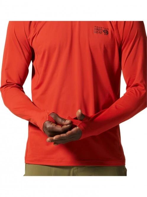 Mountain Hardwear Crater Lake Long Sleeve Crew férfi hosszú ujjú sport póló piros színben 6