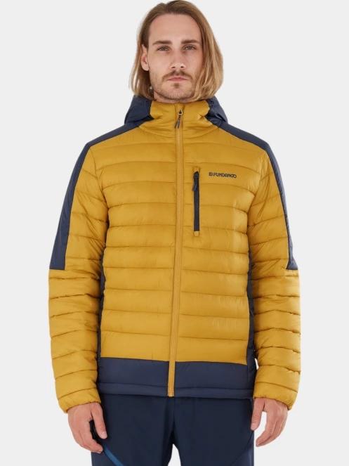 Fundango Matt Hooded Jacket férfi steppelt átmeneti kabát sárga színben 2