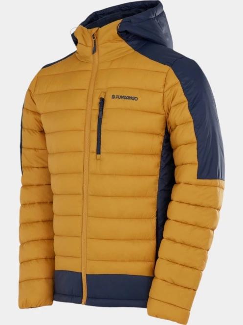 Fundango Matt Hooded Jacket férfi steppelt átmeneti kabát sárga színben 9