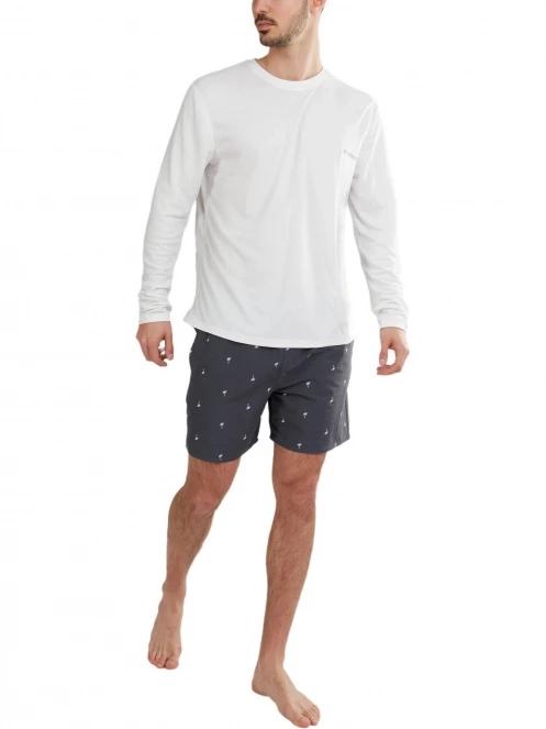 Fundango Maurice Long Rashguard férfi hosszú ujjú lycra fehér színben 4