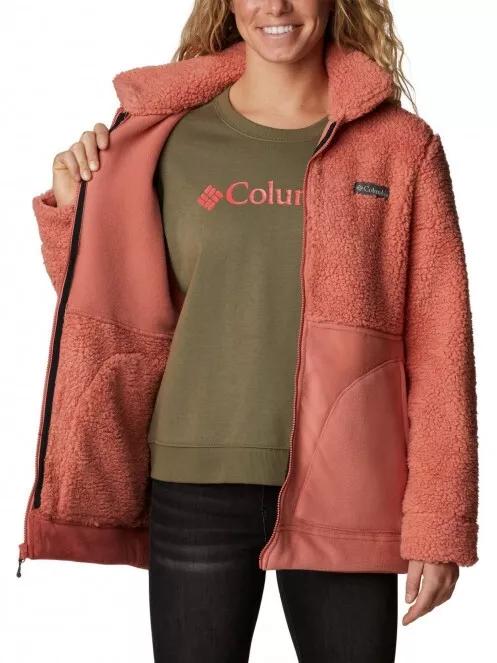 Columbia Winter Pass Sherpa Long Full Zip női polár pulóver rózsaszín színben 5