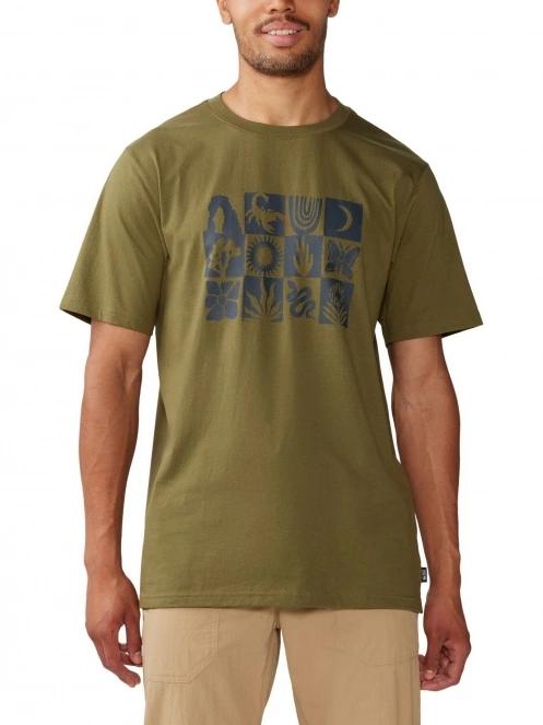 Mountain Hardwear Desert Check Short Sleeve férfi rövid ujjú póló zöld színben 2