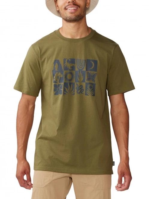 Mountain Hardwear Desert Check Short Sleeve férfi rövid ujjú póló zöld színben 5