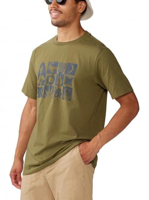 Mountain Hardwear Desert Check Short Sleeve férfi rövid ujjú póló zöld színben 6