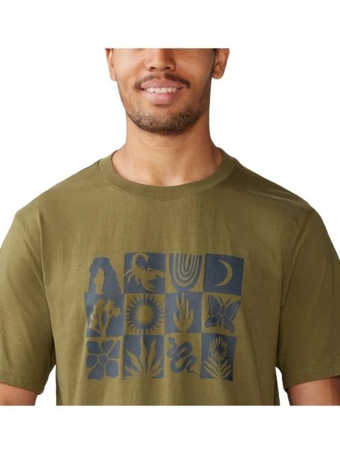Mountain Hardwear Desert Check Short Sleeve férfi rövid ujjú póló zöld színben 7