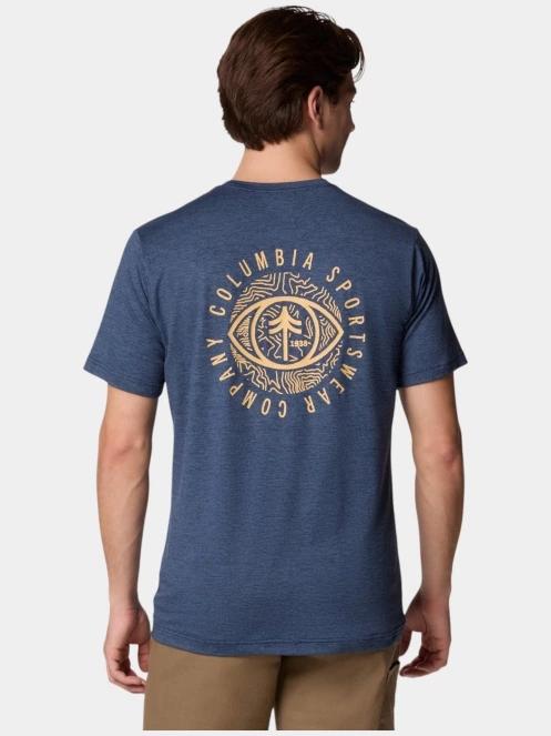 Columbia Kwick Hike Back Graphic SS Tee férfi rövid ujjú sport póló kék színben 4