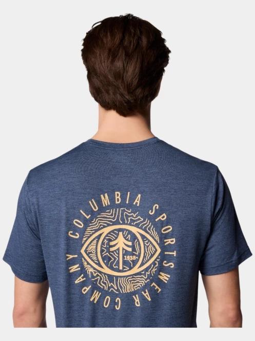 Columbia Kwick Hike Back Graphic SS Tee férfi rövid ujjú sport póló kék színben 6