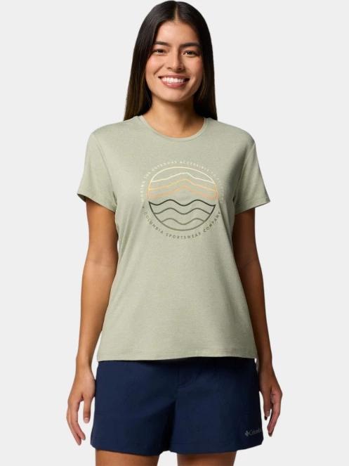 Columbia Sloan Ridge Graphic SS Tee női rövid ujjú póló zöld színben 2