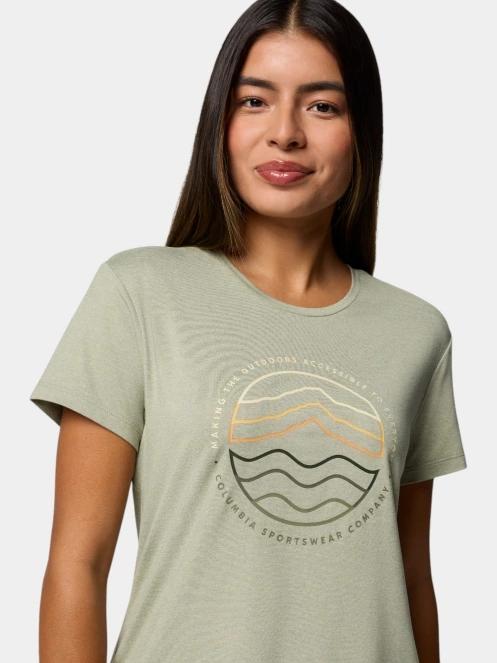 Columbia Sloan Ridge Graphic SS Tee női rövid ujjú póló zöld színben 5