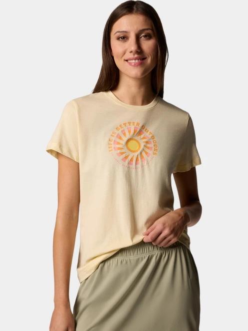 Columbia Ruby Springs Graphic Fitted Short Sleeve Shirt női rövid ujjú póló sárga színben 5