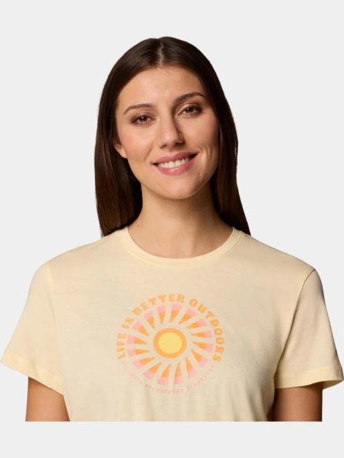 Columbia Ruby Springs Graphic Fitted Short Sleeve Shirt női rövid ujjú póló sárga színben 6