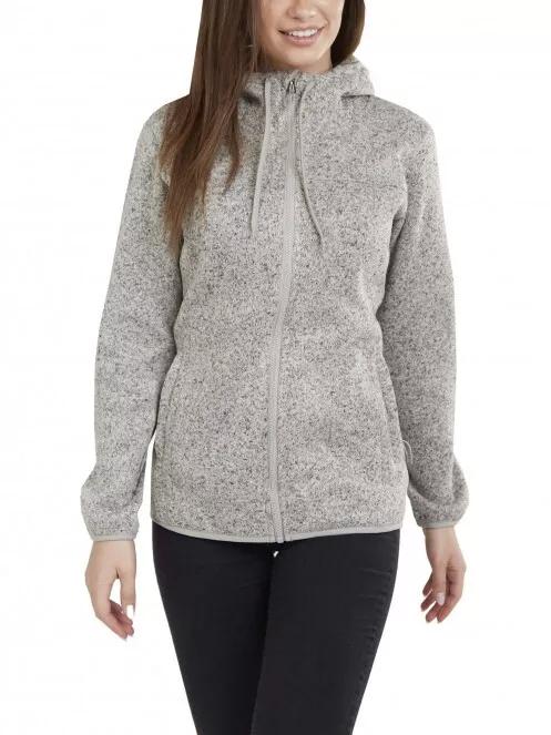 Fundango Share Hooded Fleece női kapucnis pulóver fehér színben 2