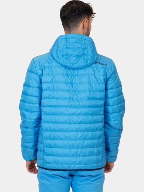 Spyder Zenith Hooded Down Jacket férfi steppelt átmeneti kabát kék színben 4