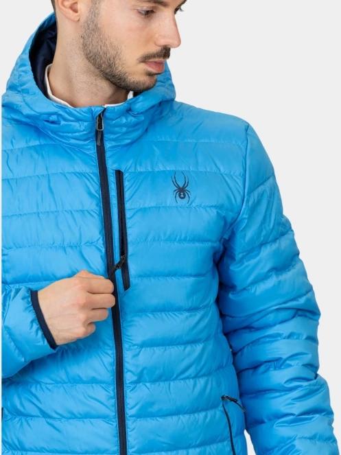 Spyder Zenith Hooded Down Jacket férfi steppelt átmeneti kabát kék színben 7