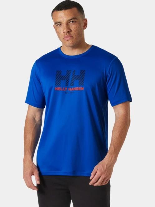 Helly Hansen Hh Tech Graphic T-Shirt 2.0 férfi rövid ujjú póló kék színben 2