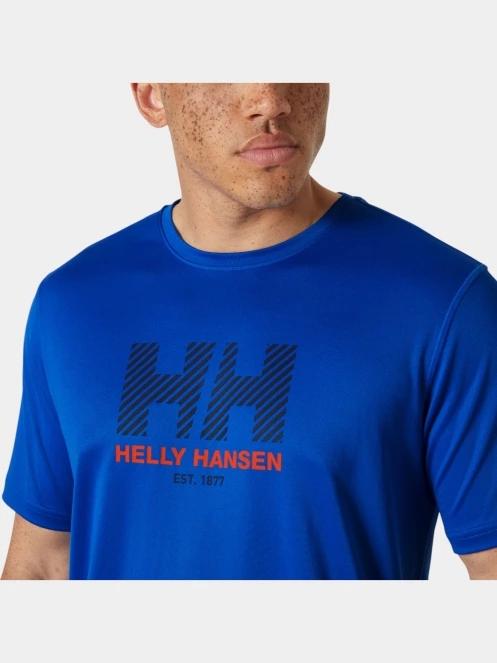 Helly Hansen Hh Tech Graphic T-Shirt 2.0 férfi rövid ujjú póló kék színben 4