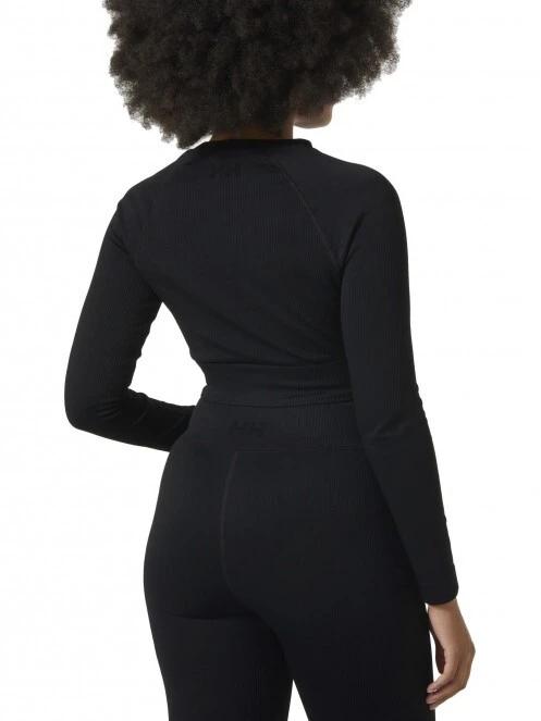 Helly Hansen W Allure Seamless Crop Ls Top női hosszú ujjú sport póló fekete színben 3