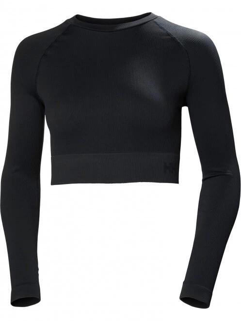 Helly Hansen W Allure Seamless Crop Ls Top női hosszú ujjú sport póló fekete színben 4