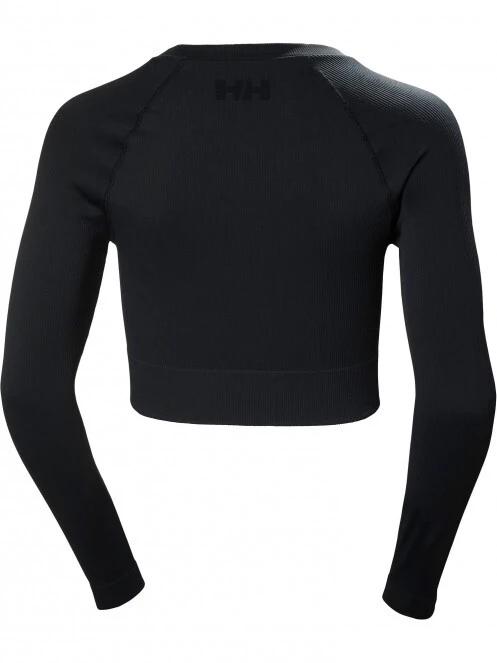 Helly Hansen W Allure Seamless Crop Ls Top női hosszú ujjú sport póló fekete színben 5