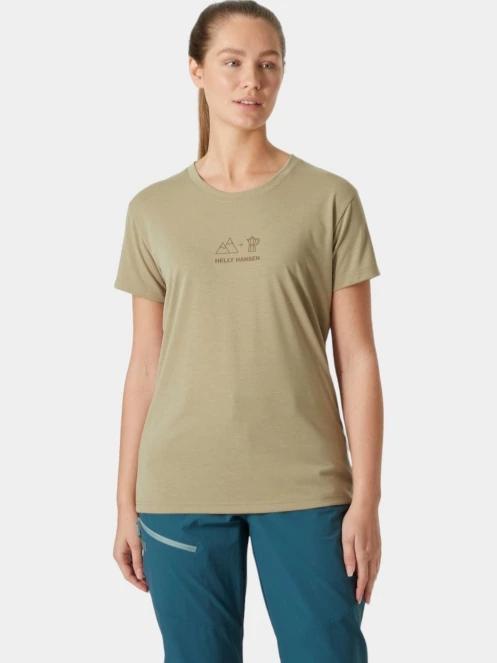 Helly Hansen W Skog Graphic Tee női rövid ujjú póló oliva színben 2
