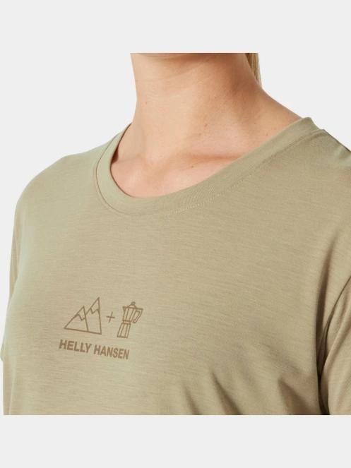 Helly Hansen W Skog Graphic Tee női rövid ujjú póló oliva színben 4