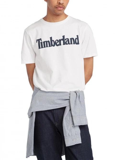 Timberland Kennebec River Ss Linear Logo Tee férfi rövid ujjú póló fehér színben 4