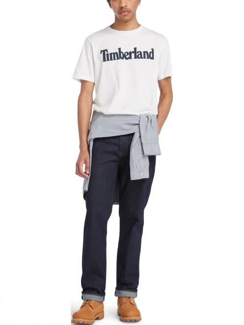 Timberland Kennebec River Ss Linear Logo Tee férfi rövid ujjú póló fehér színben 5
