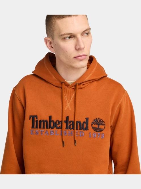 Timberland 1973 Embroidery Logo Hoodie férfi kapucnis pulóver barna színben 5