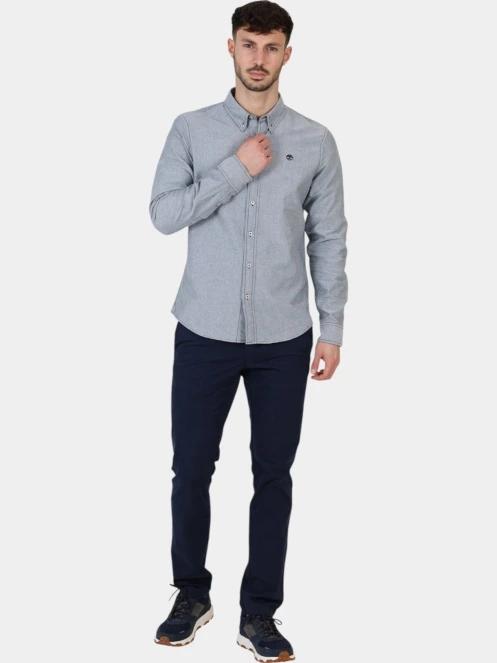 Timberland Oxford Shirt férfi hosszú ujjú ing sötétkék színben 6