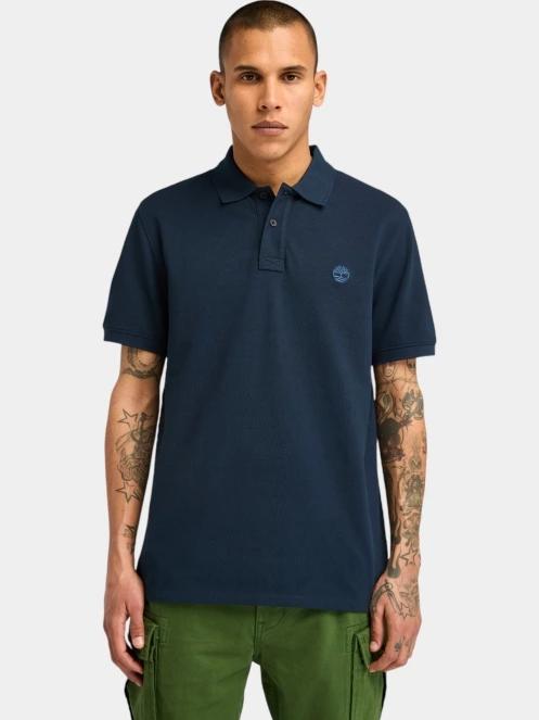 Timberland Pique Short Sleeve Polo férfi galléros póló sötétkék színben 2