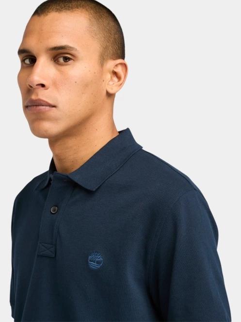 Timberland Pique Short Sleeve Polo férfi galléros póló sötétkék színben 5