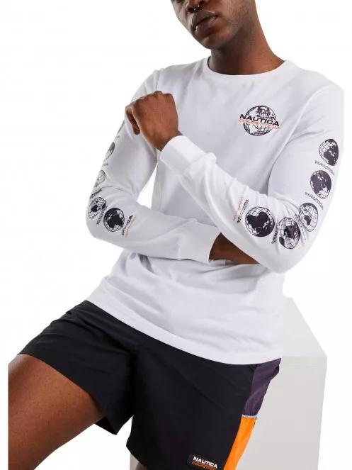 Nautica Marmora LS T-Shirt férfi hosszú ujjú póló fehér színben 2