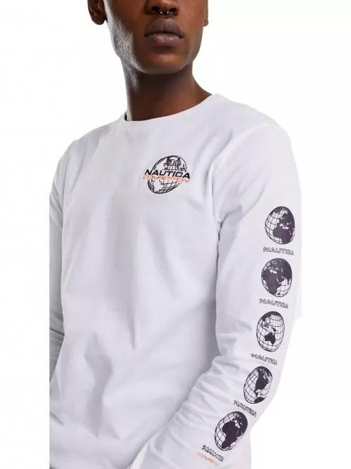 Nautica Marmora LS T-Shirt férfi hosszú ujjú póló fehér színben 4